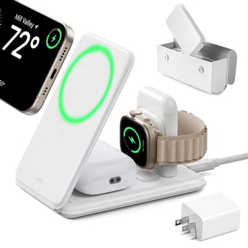 15W 3-in-1 Travel Wireless Charging Set (Bag Included) - White - US Plug ESR ESR