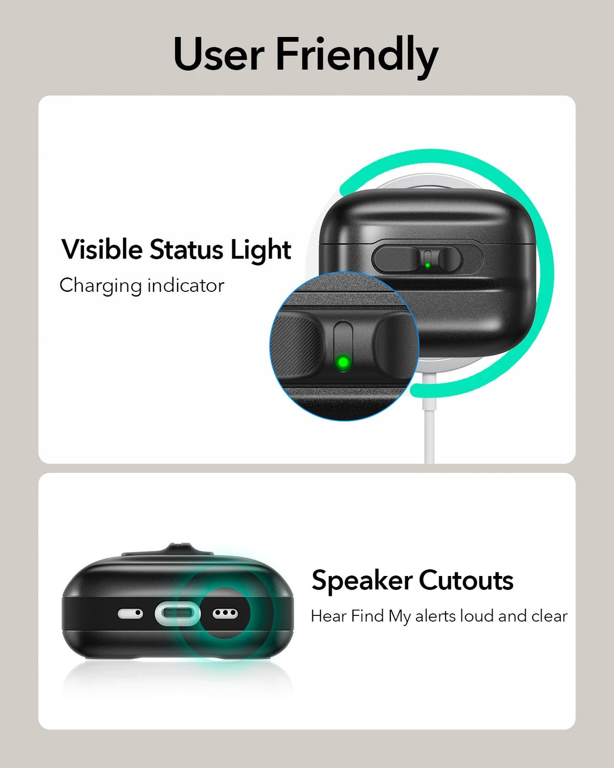 15W 3-in-1 Wireless Charging Station with CryoBoost (HaloLock) and AirPods Pro 3 Pulse FlickLock Case Bundle - Black - US Plug ESR ESR