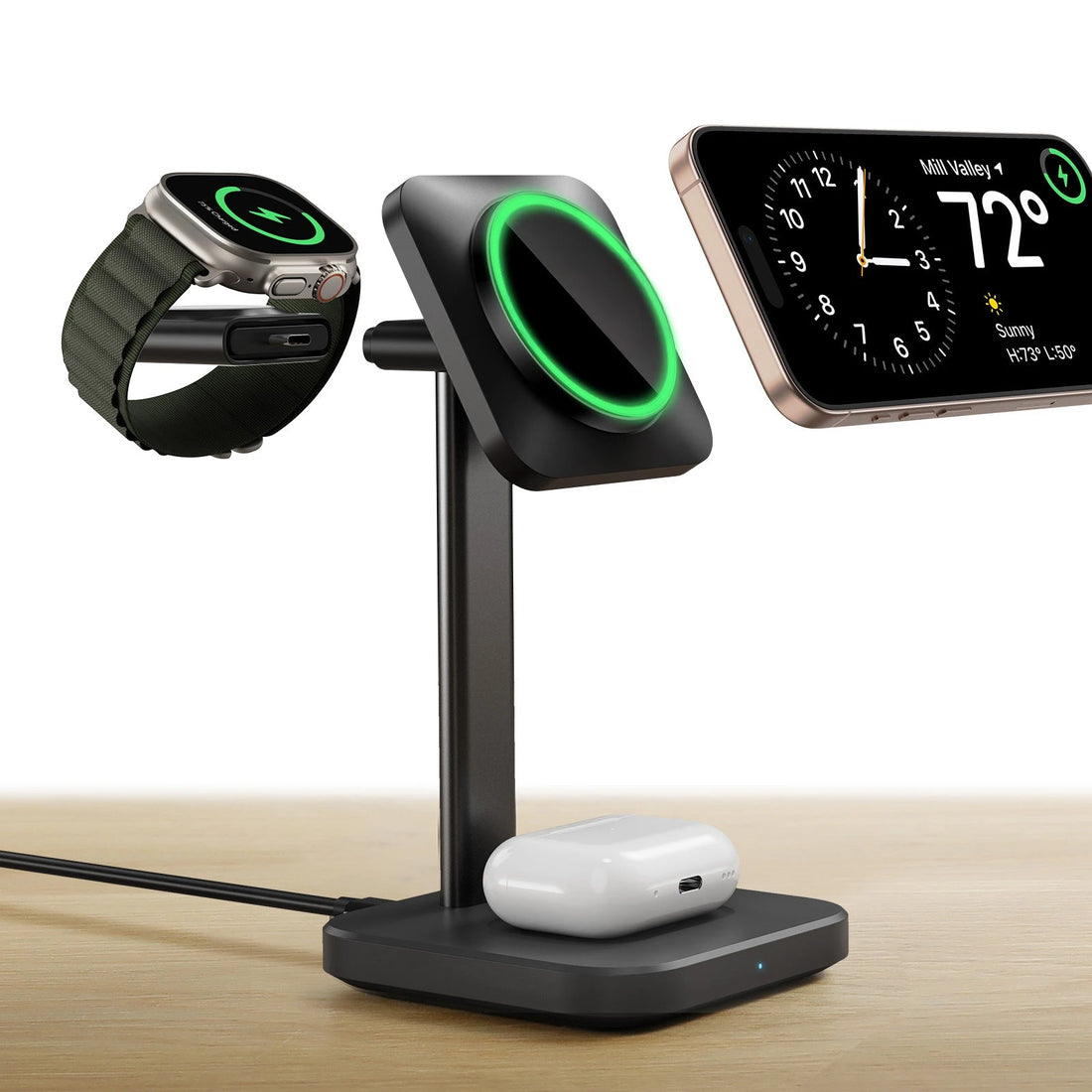 3-in-1 Magnetic Charging Station (15W) - Black - US PLUG ESR ESR