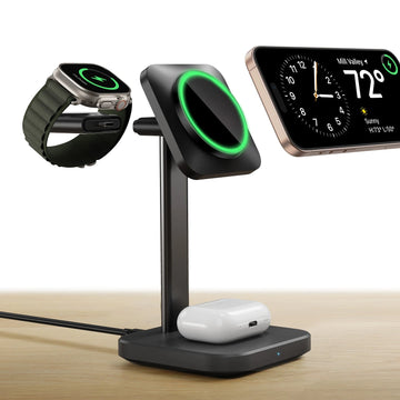 3-in-1 Magnetic Charging Station (15W) - Black - US PLUG ESR ESR