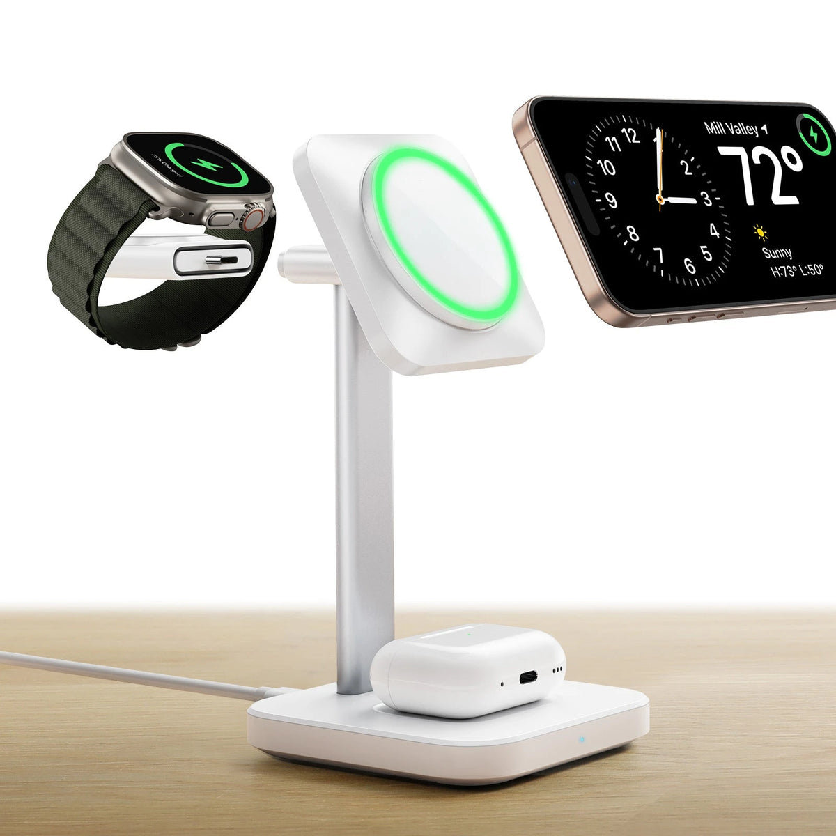 3-in-1 Magnetic Charging Station (15W) - White - UK PLUG ESR ESR
