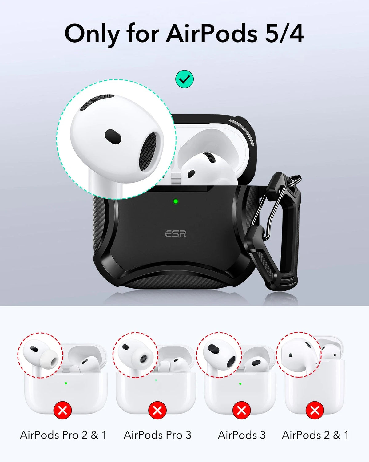 AirPods 5 Cyber Tough Magnetic Case - Black ESR ESR