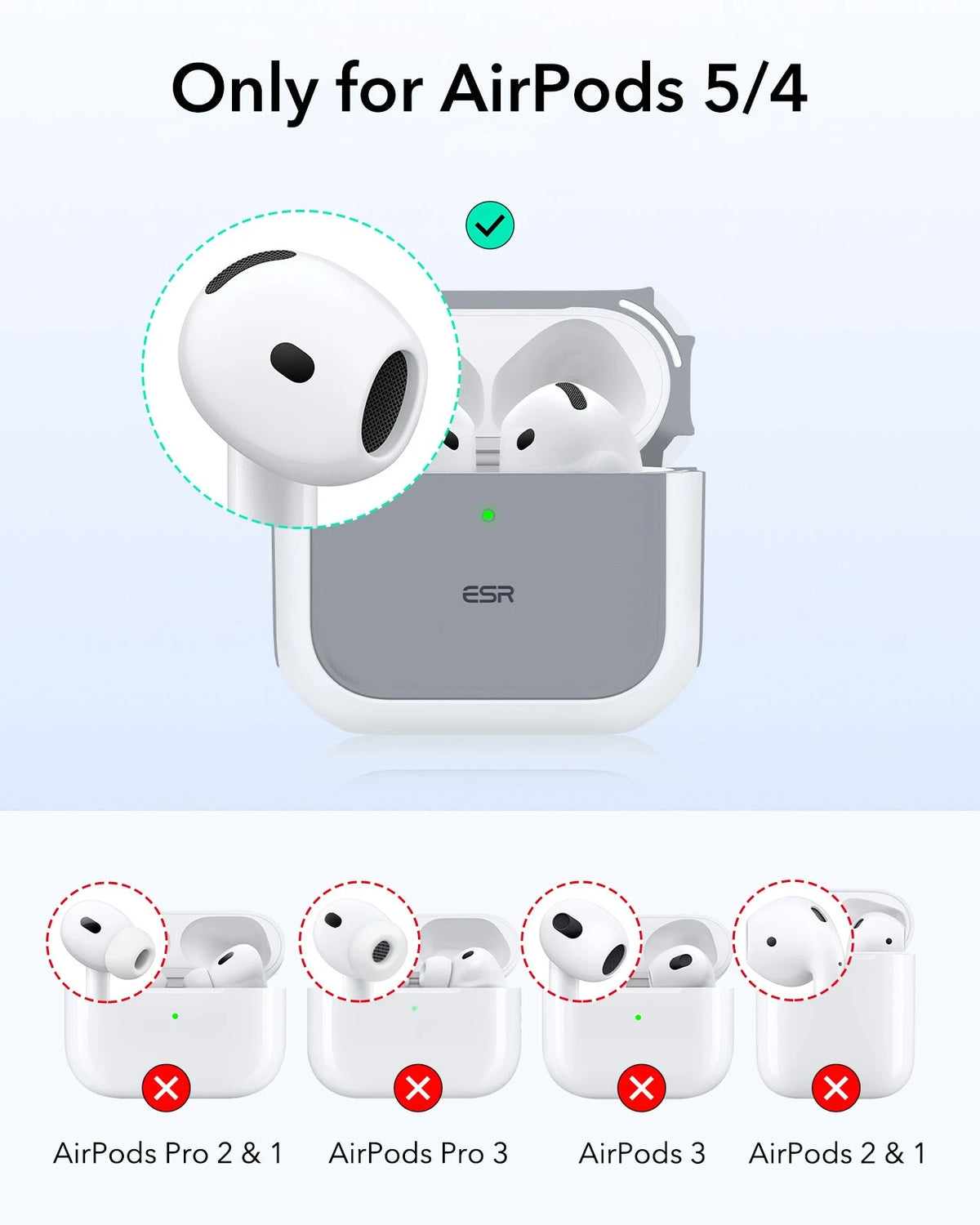 AirPods 5 Orbit Hybrid Magnetic Case - White ESR ESR