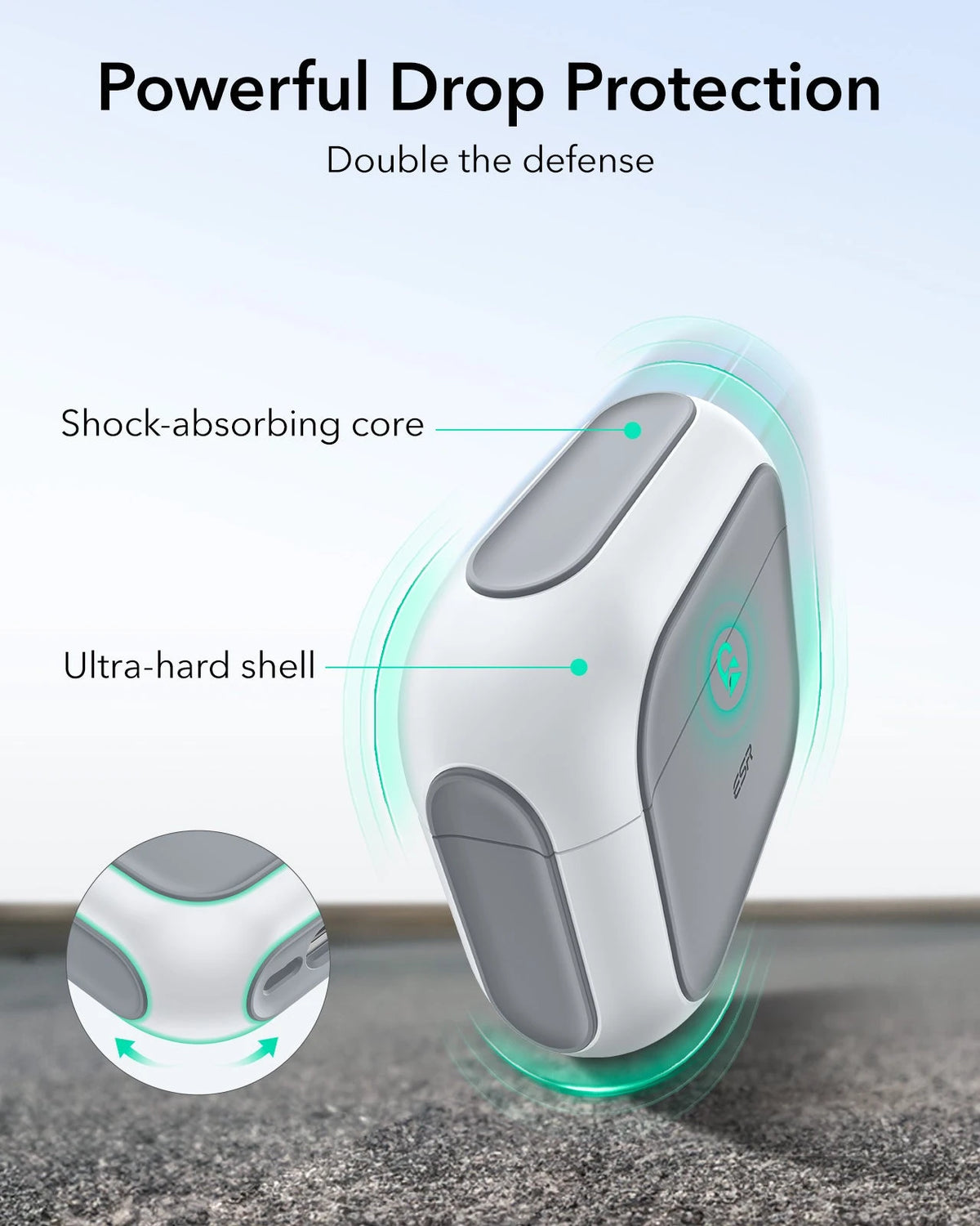 AirPods 5 Orbit Hybrid Magnetic Case - White ESR ESR