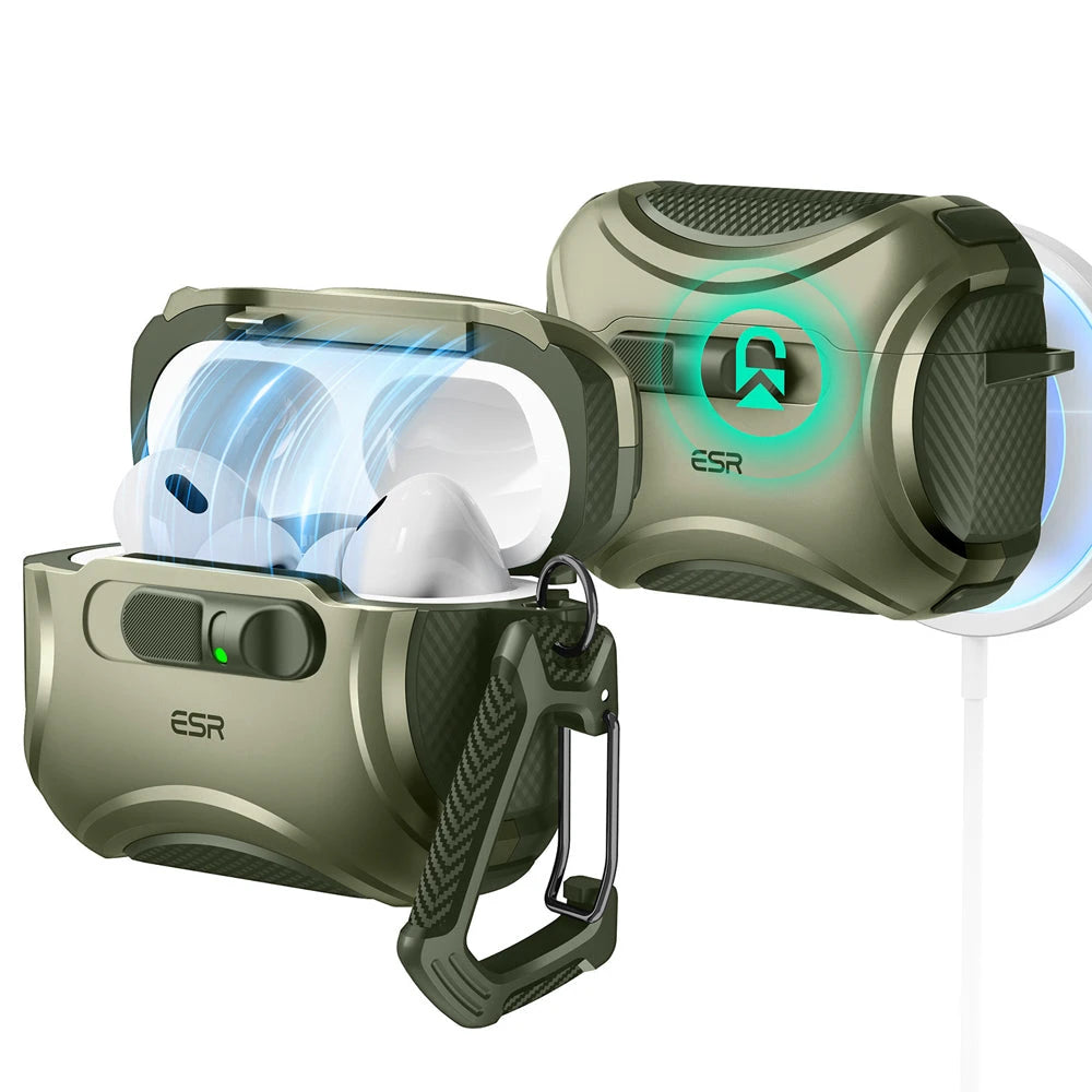 AirPods Pro 3 Cyber FlickLock Charging Case Green