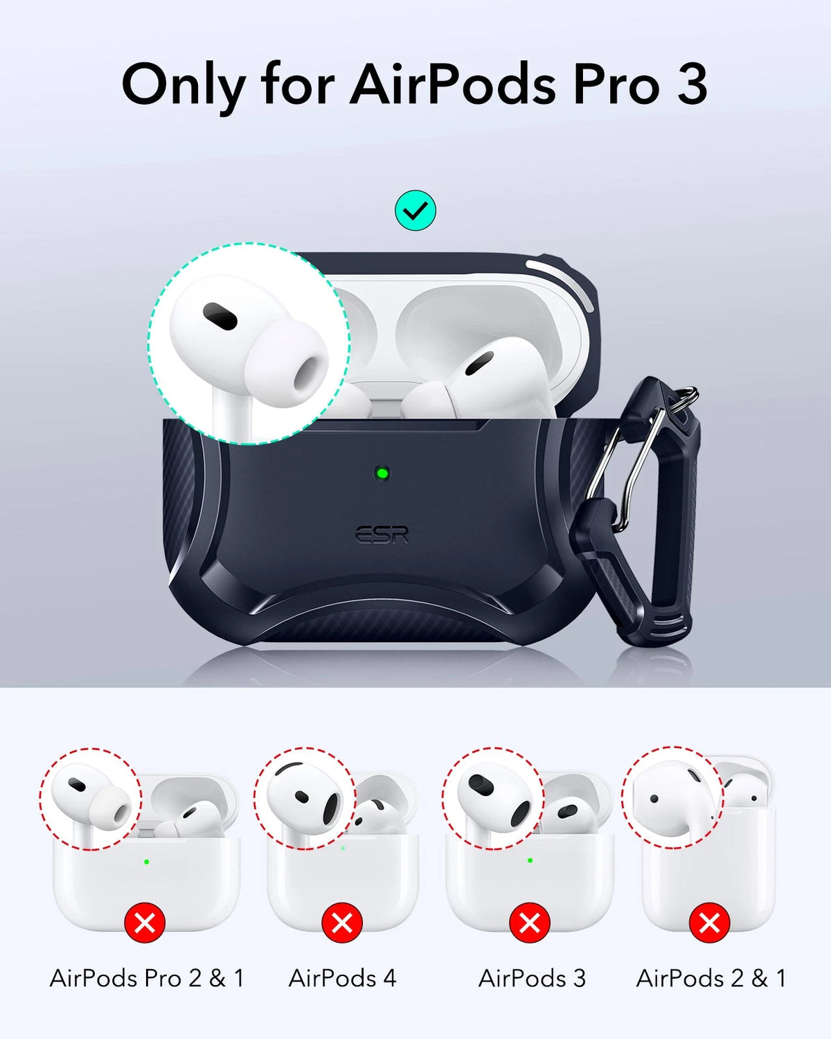 Rugged Charging Case for AirPods Pro 3 Blue