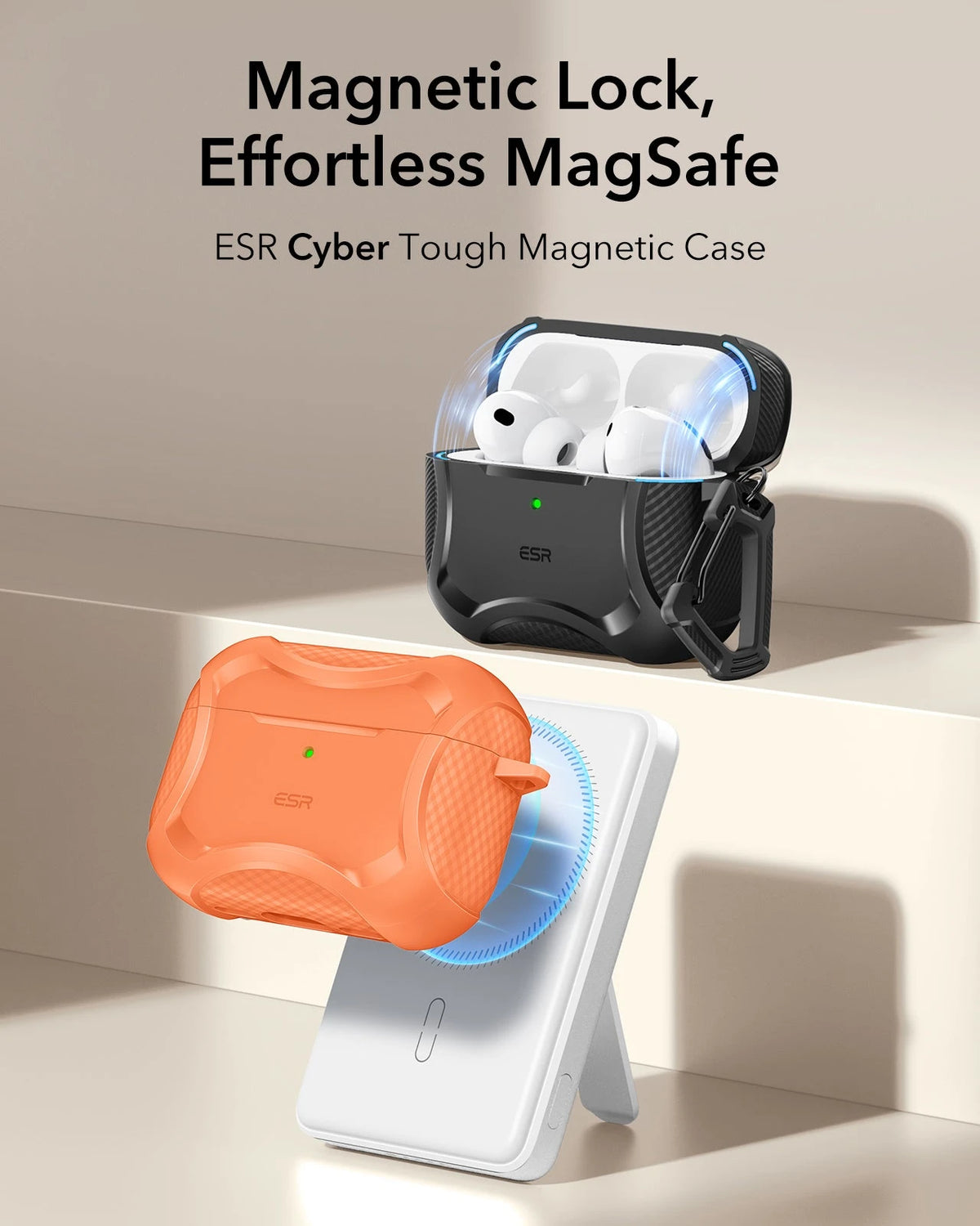 AirPods Pro 3 Cyber Tough Magentic Case - Orange magsafe
