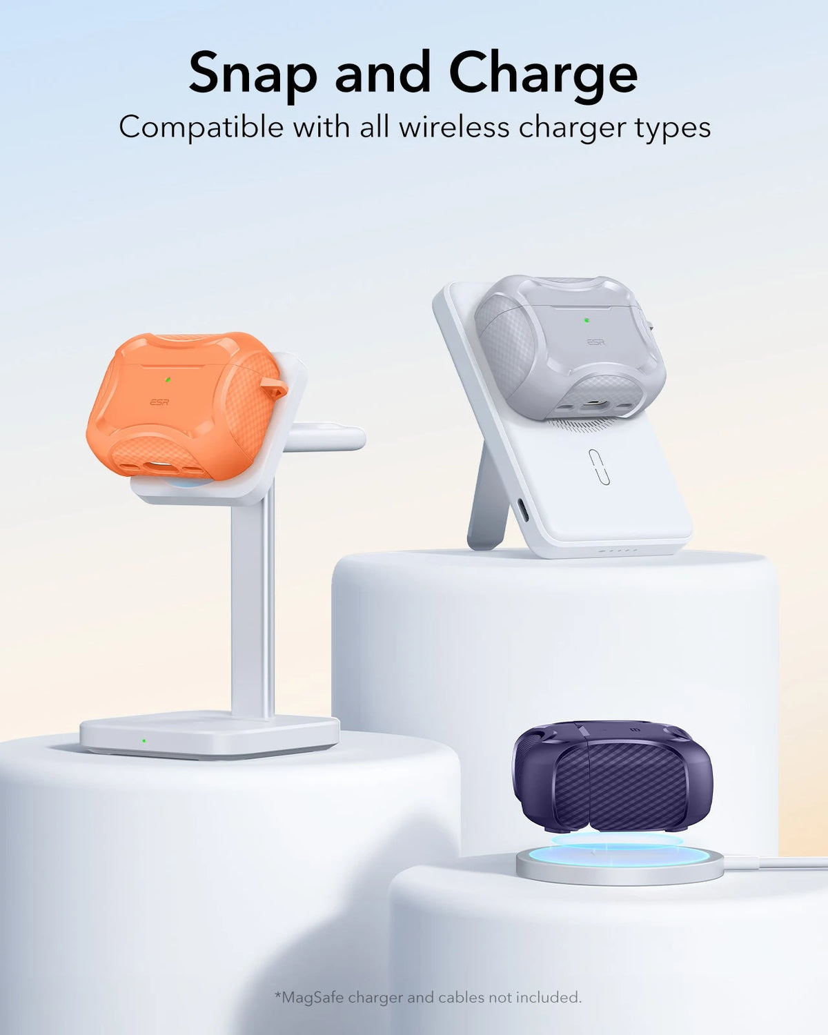 AirPods Pro 3 Cyber Tough Magentic Case - Orange