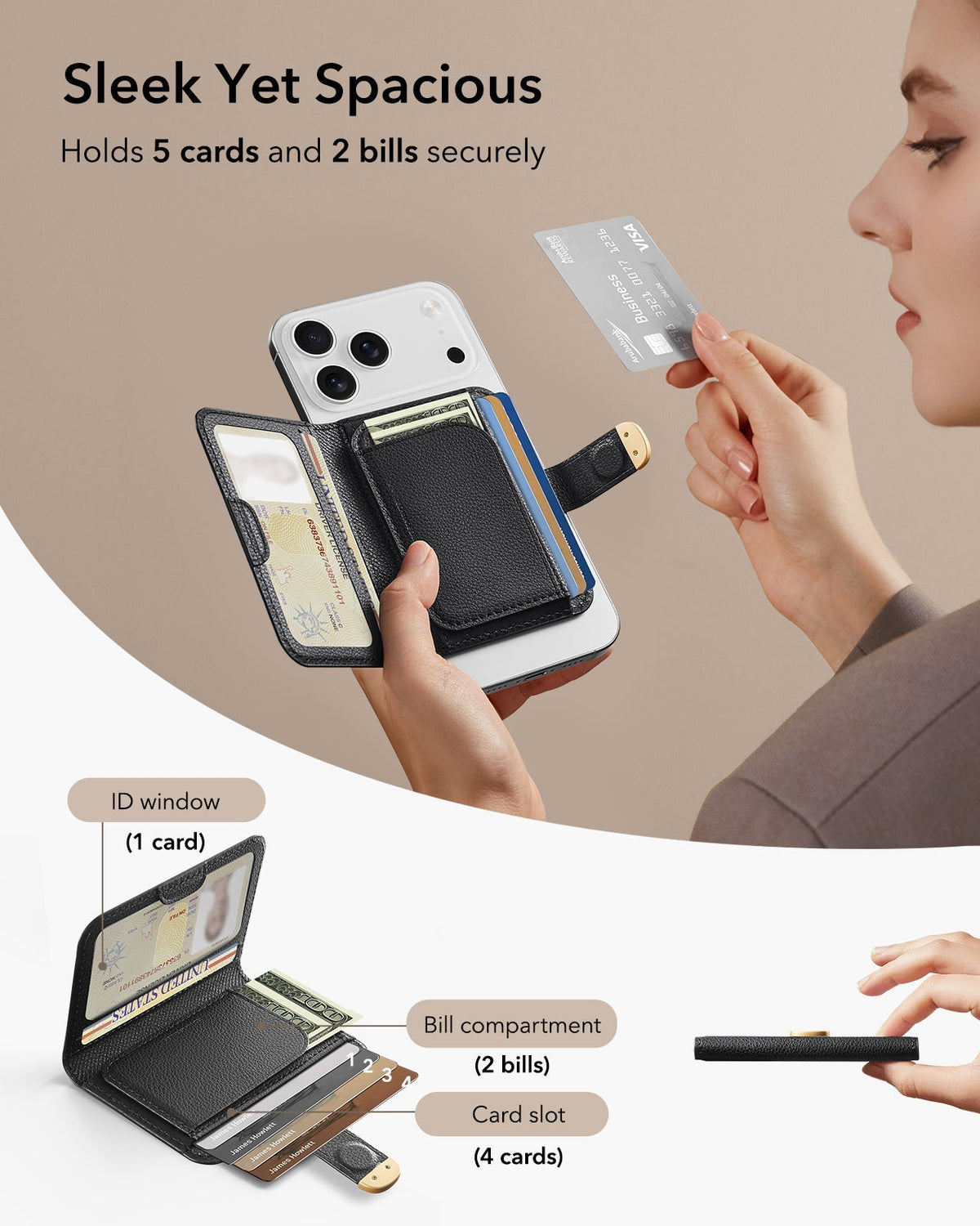 Aura Clutch Magnetic Wallet - Black ESR ESR