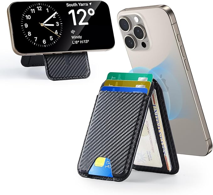 Classic Magnetic Wallet Stand for 5 cards - Black Carbon Fiber ESR ESR