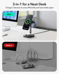 CryoBoost 3-in-1 Magnetic Charging Station (25W, Qi2.2)  - JP Plug–Black ESR ESR