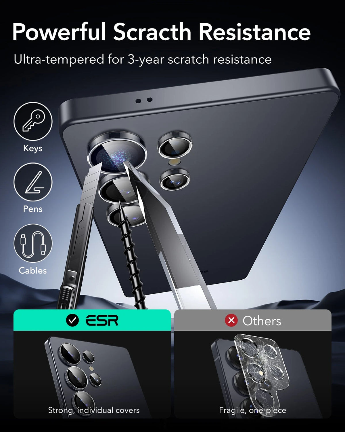Galaxy S25 Ultra Armorite Camera Lens Protectors - Clear