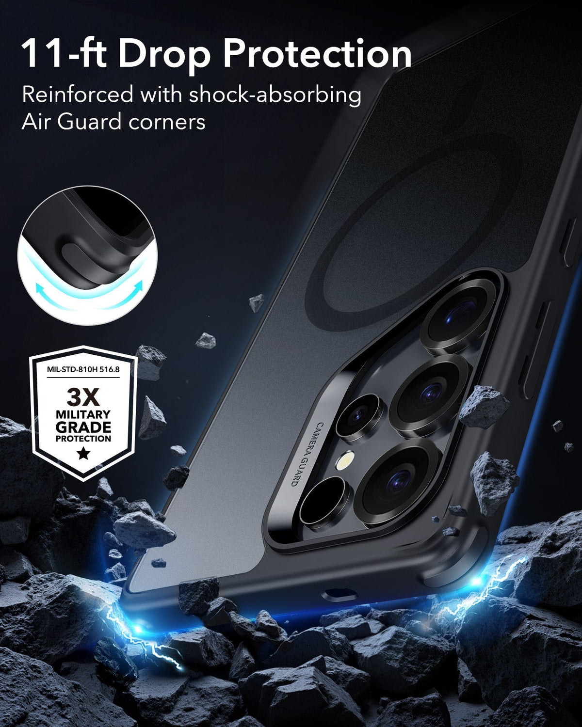 Galaxy S25 Ultra HaloLock Classic Hybrid Case - Frosted Black
