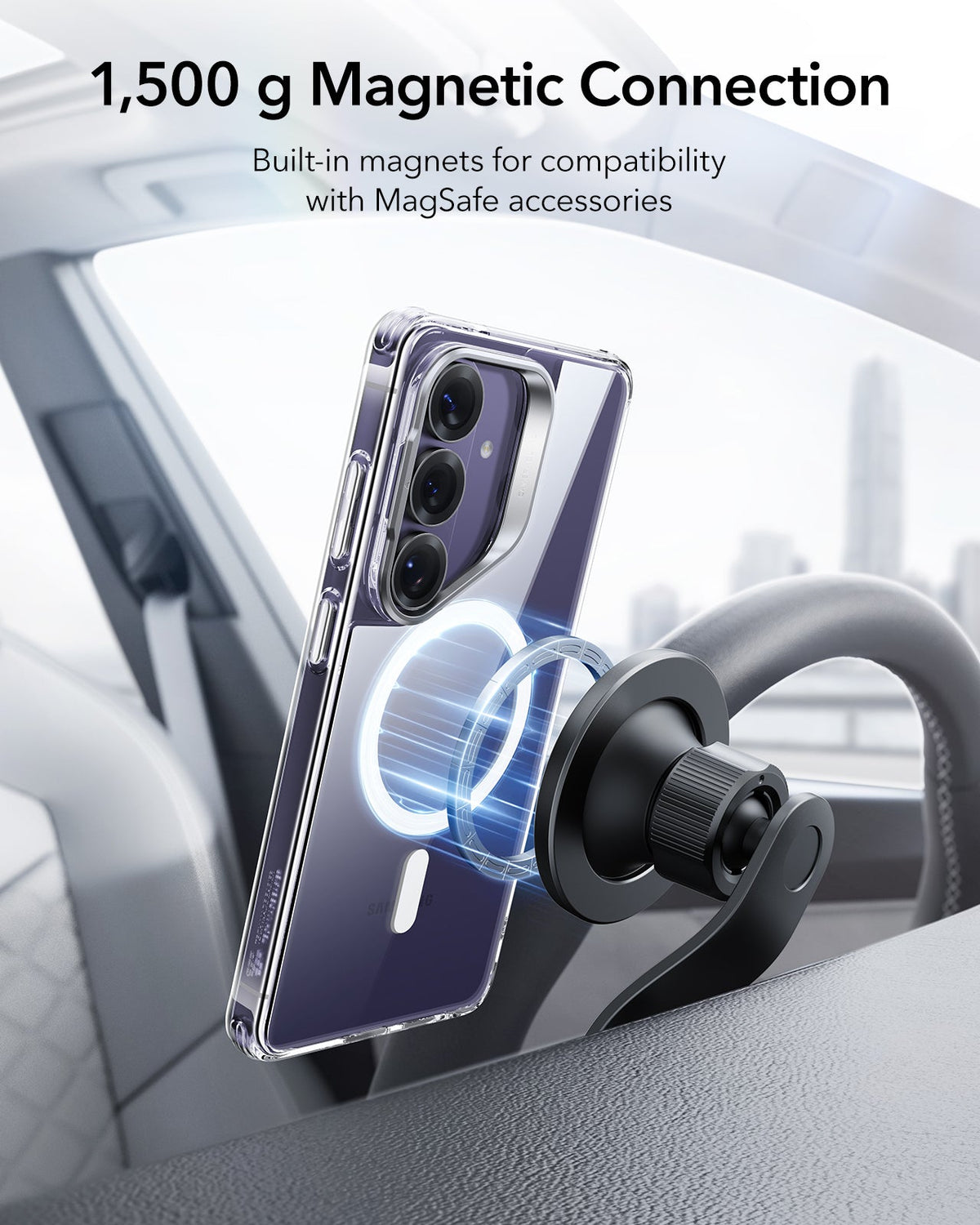 Samsung Galaxy S26 Ultra Classic Hybrid Magsafe Case with Stand Clear 1500g Magnetic Connection