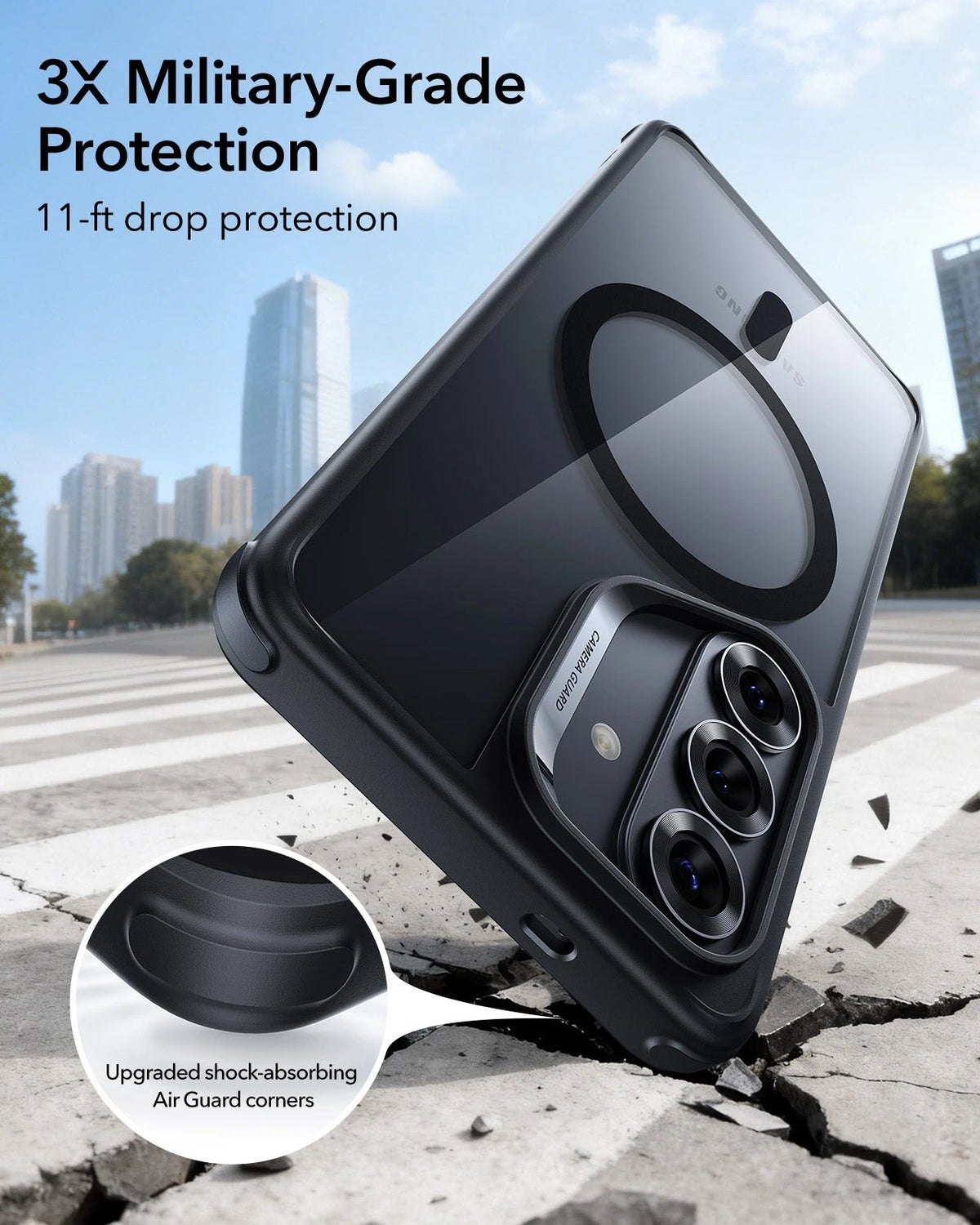Samsung Galaxy S26 Plus Classic Hybrid Magsafe Case Clear Black 3X military grade protection