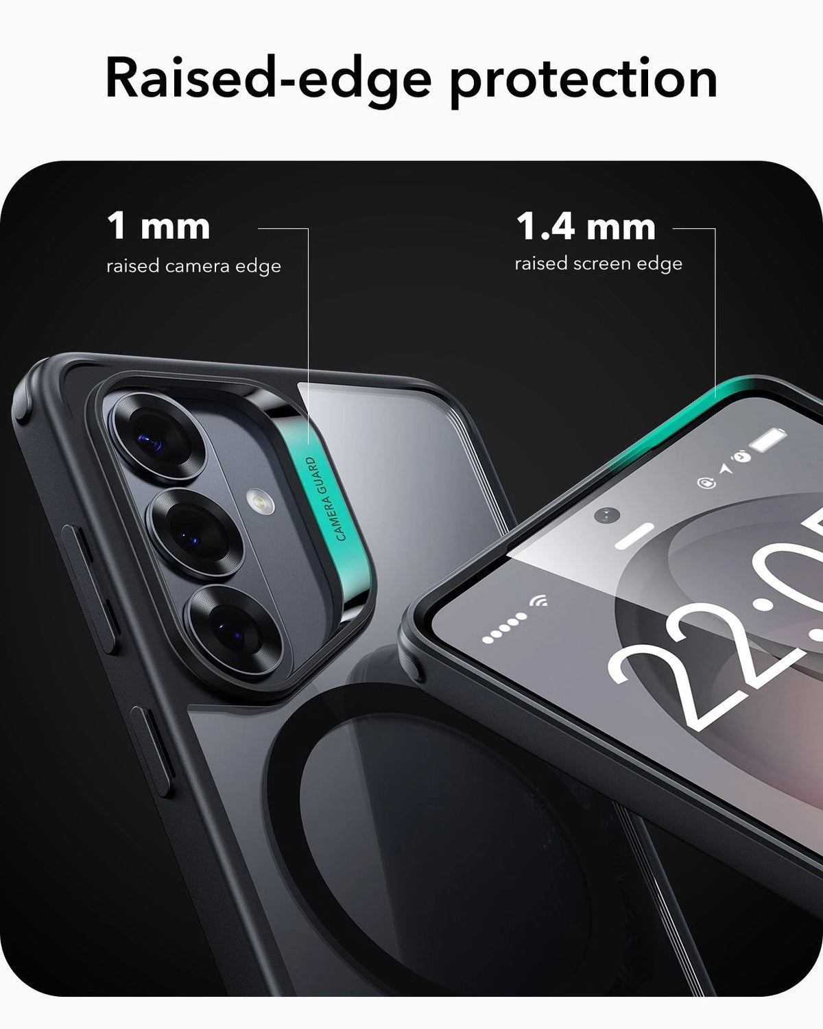 Samsung Galaxy S26 Plus Classic Hybrid Magsafe Case Clear Black  raised edge protection