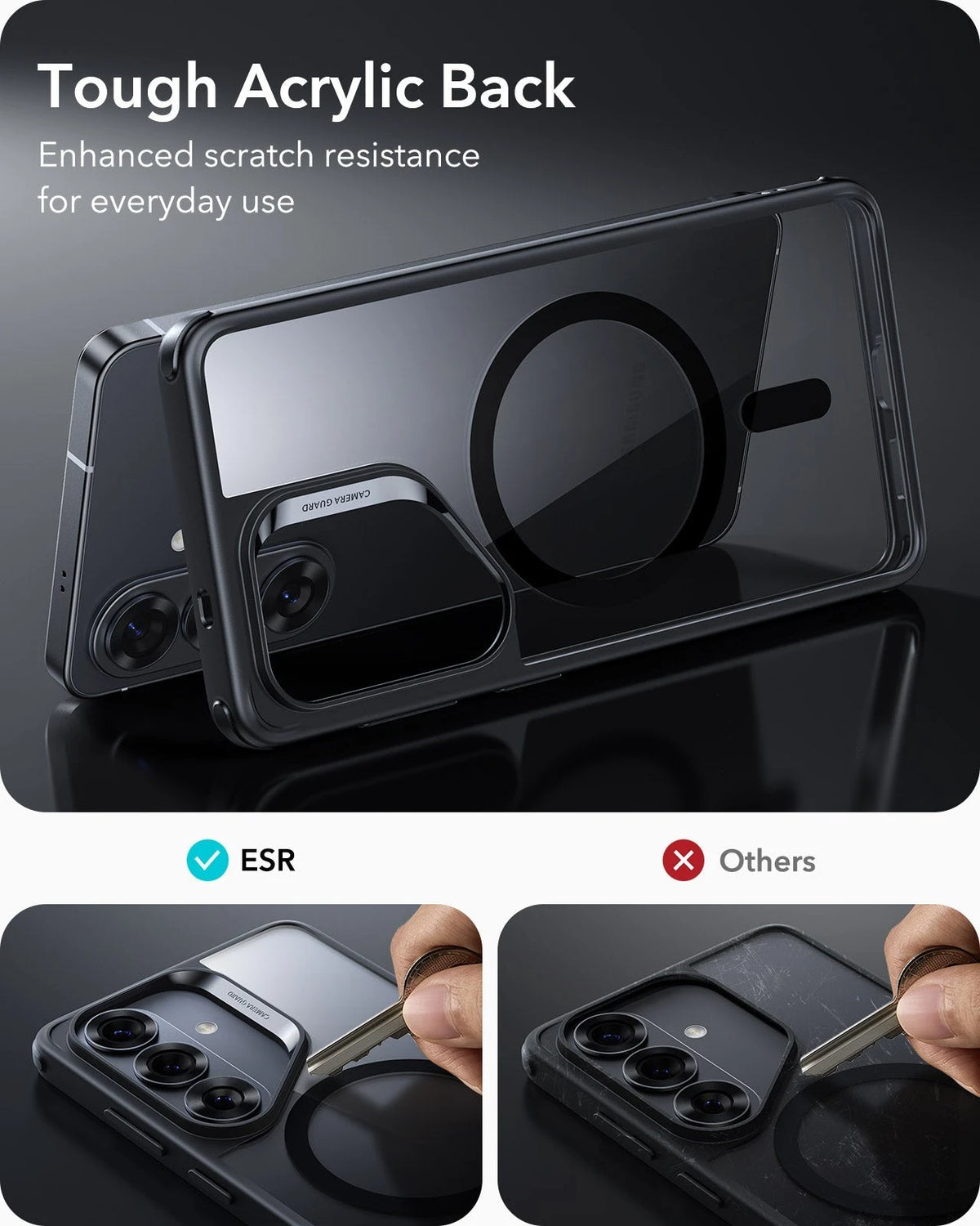Samsung Galaxy S26 Plus Classic Hybrid Magsafe Case Clear Black Tough Acrylic Black