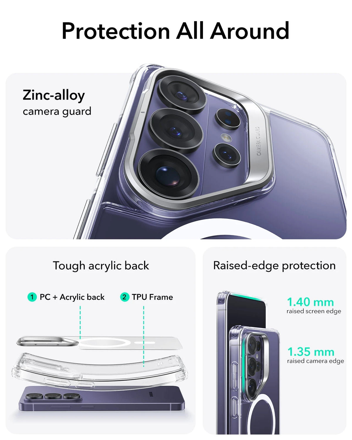 ESR Samsung Galaxy S26 Ultra Classic Hybrid Magsafe Case with Stand Clear Protection All Around