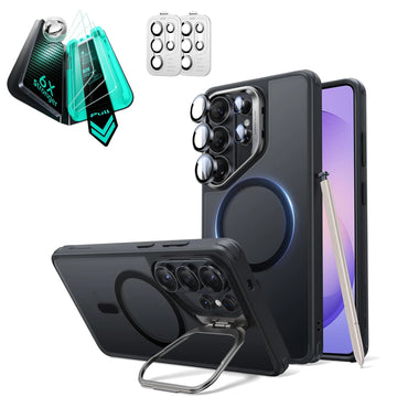 Galaxy S26 Ultra Classic Hybrid Magsafe Case with Stand and Armorite Screen Protector Frosted Black