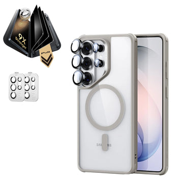 Galaxy S26 Ultra Classic Hybrid Magsafe Case and Corning Glass Privacy Screen Protector Set Clear Grey