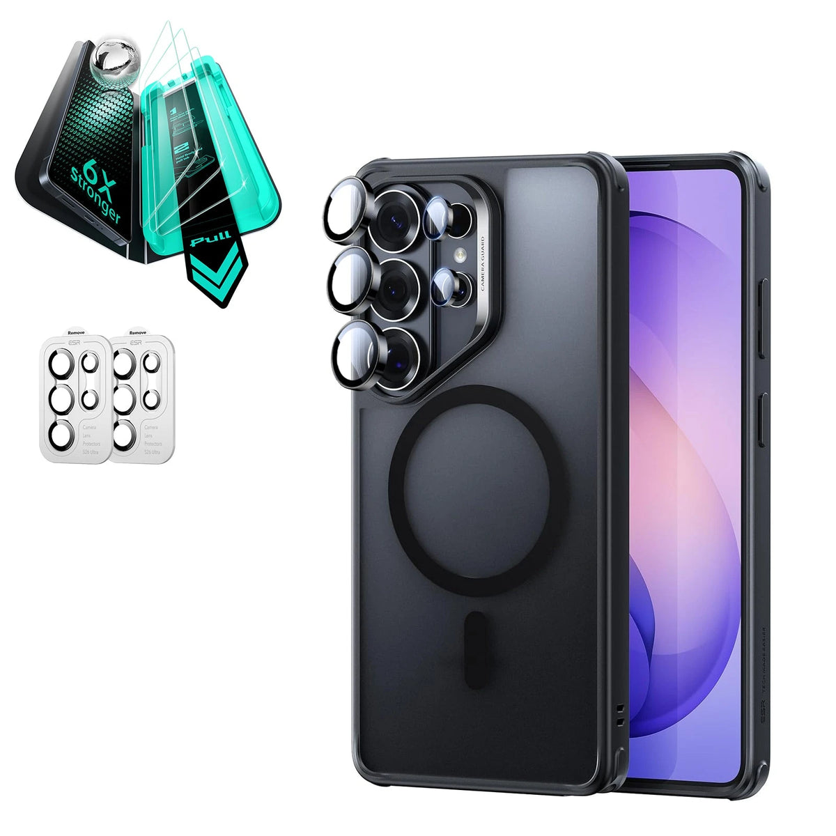 Galaxy S26 Ultra Classic Hybrid Magsafe Case and Armorite Screen Protector Frosted Black
