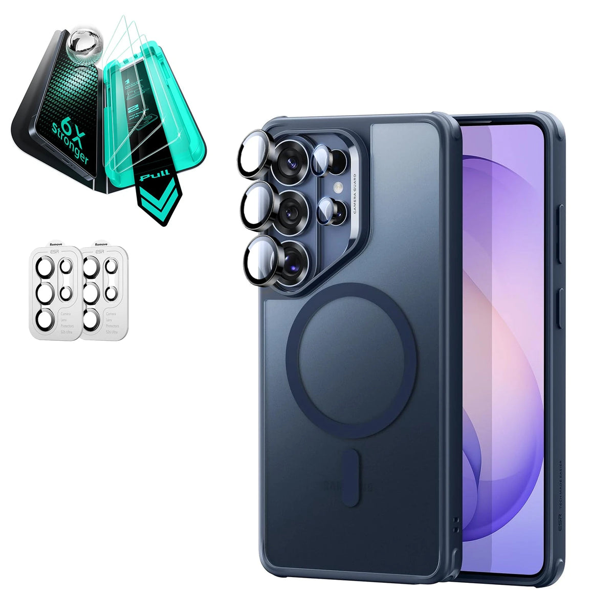 Galaxy S26 Ultra Classic Hybrid Magsafe Case and Armorite Screen Protector Frosted Blue