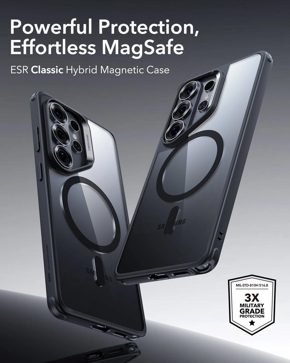Samsung Galaxy S26 Ultra Classic Hybrid Magsafe Case Clear Black Powerful Protection Effortless Magsafe