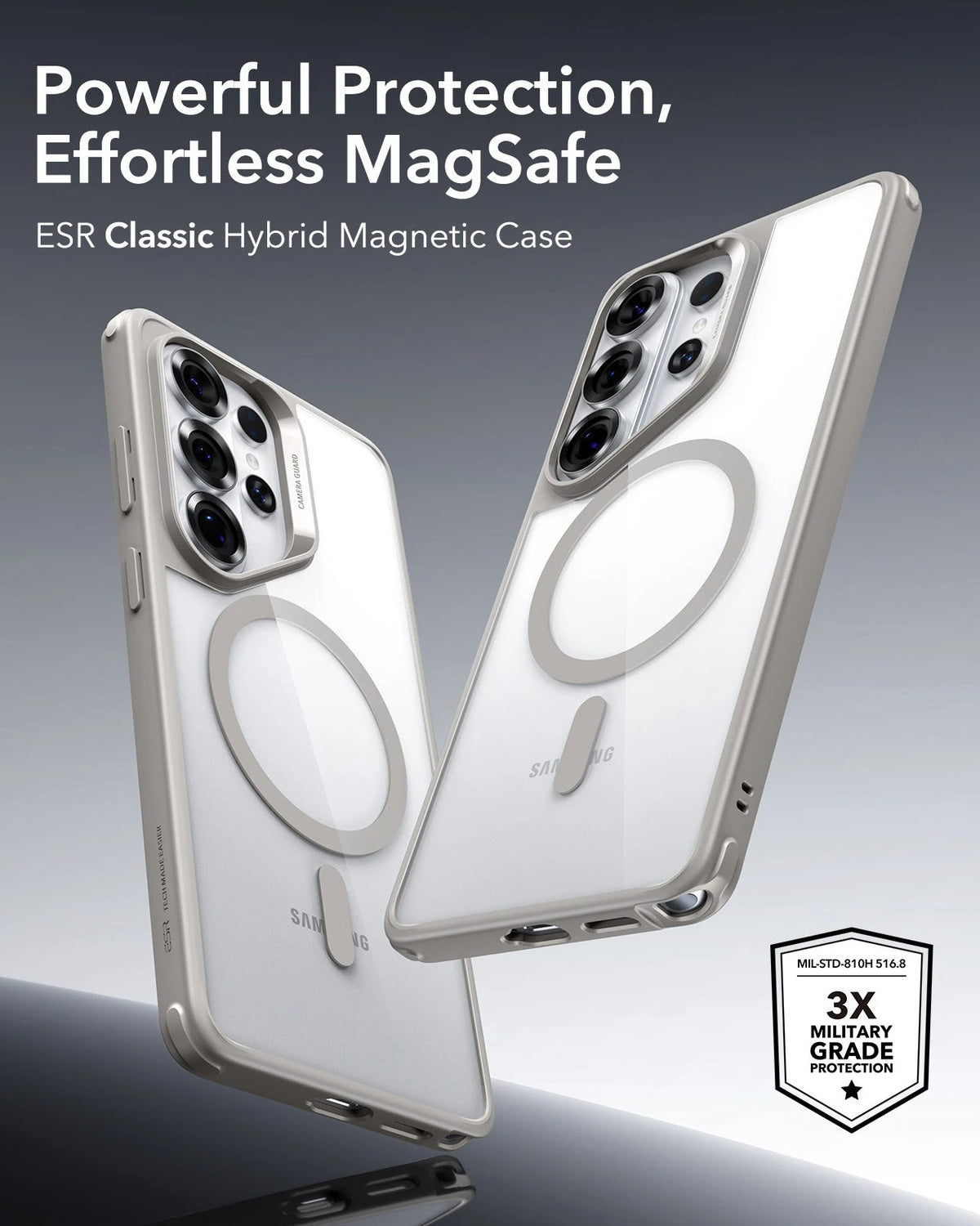 Samsung Galaxy S26 Ultra Classic Hybrid Magsafe Case Clear Grey Powerful Protection Effortless Magsafe