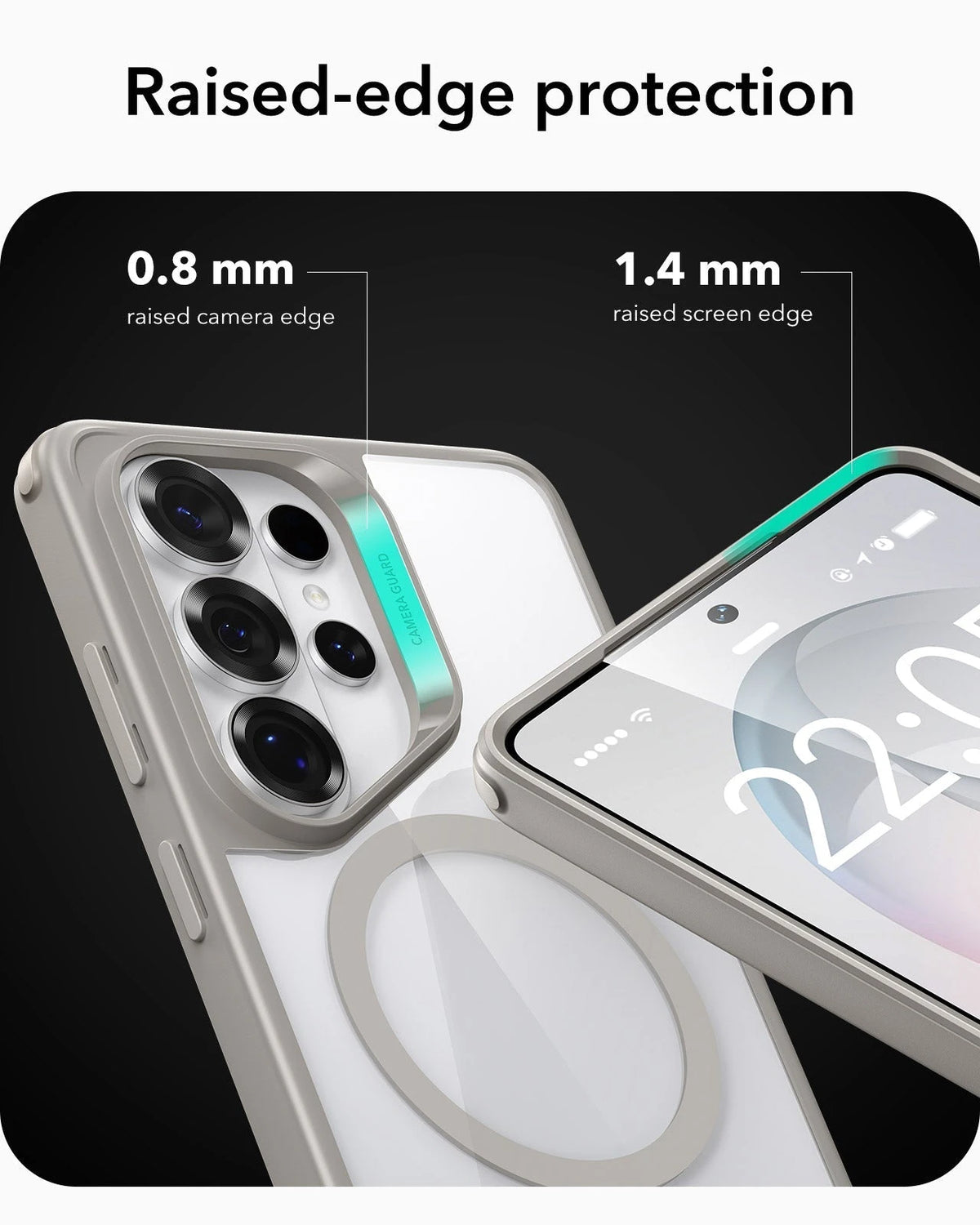 Samsung Galaxy S26 Ultra Classic Hybrid Magsafe Case Clear Grey Raised Edge Protection