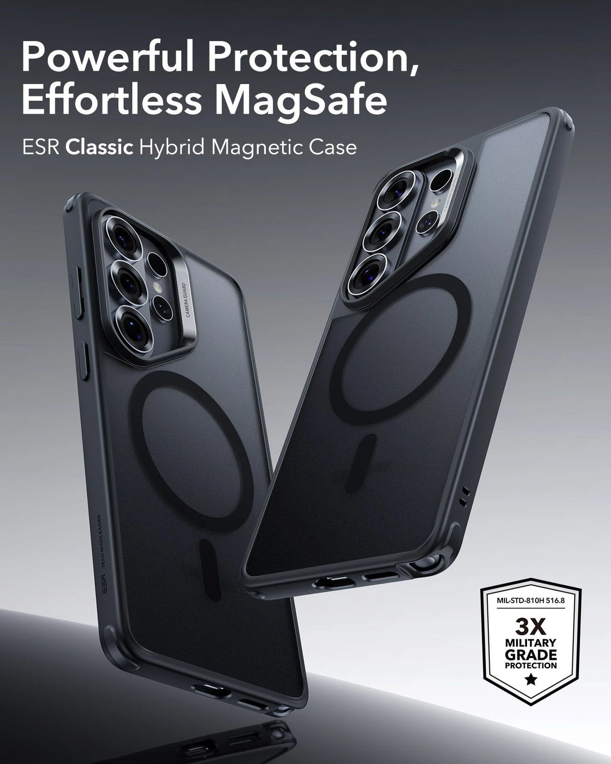 Samsung Galaxy S26 Ultra Classic Hybrid Magsafe Case Clear Frosted Black Powerful Protection Effortless Magsafe