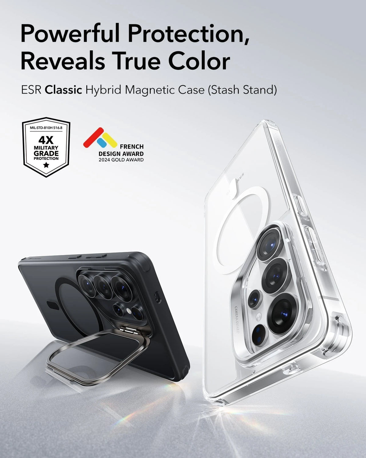ESR Samsung Galaxy S26 Ultra Classic Hybrid Magsafe Case with Stand Frosted Black Powerful Protection ，Reveals True Color