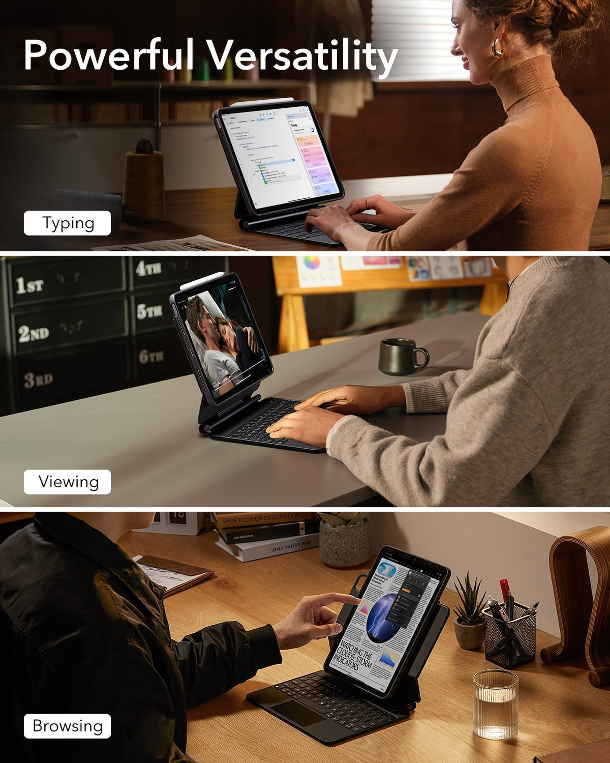 KF2Rebound Magnetic Keyboard Case 360 for iPad Air 11” (2024), iPad Air 10.9” (5th/4th), and iPad Pro 11” (4th/3rd/2nd/1st)