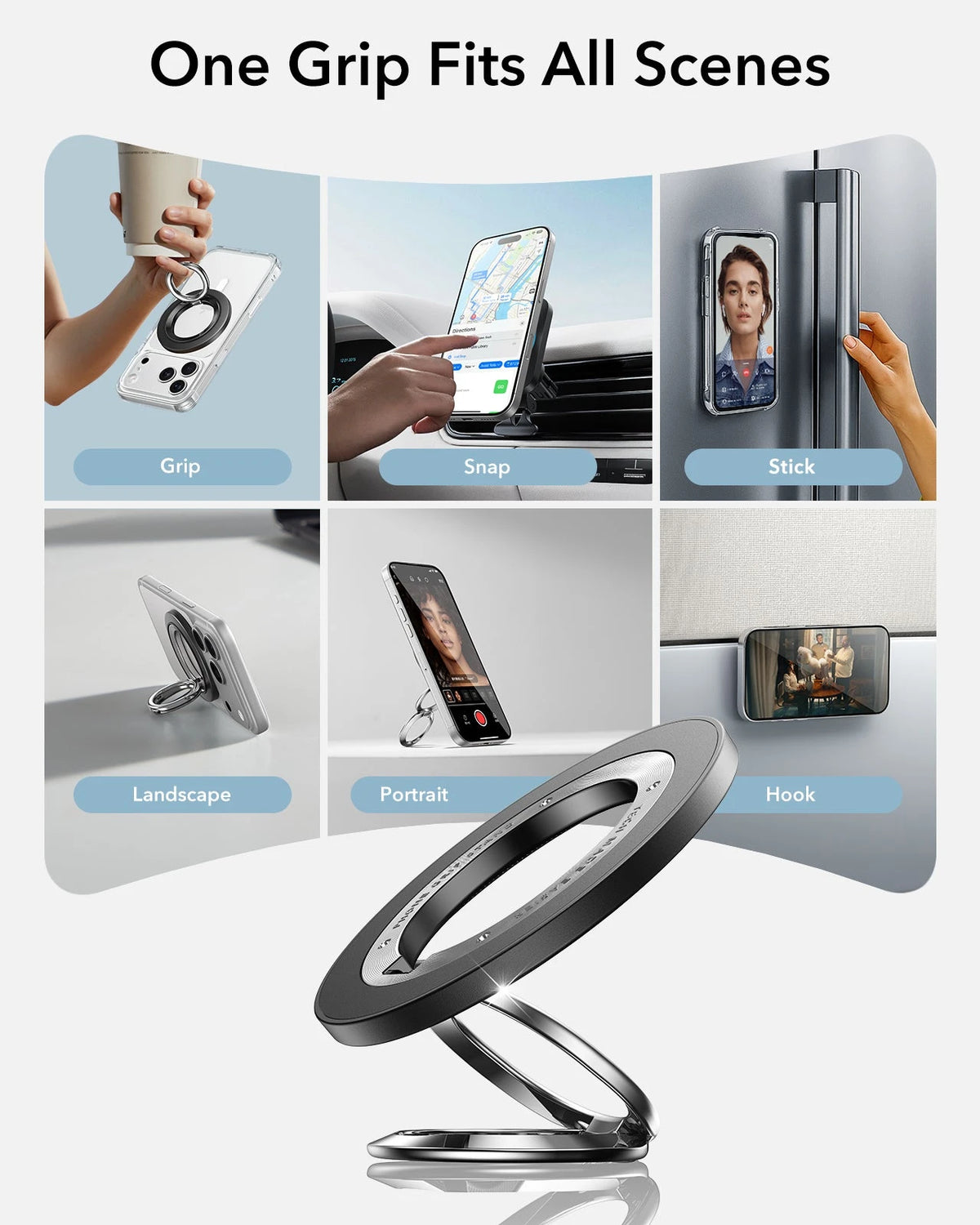 Magnetic Phone Grip Stand 360 - Black ESR ESR