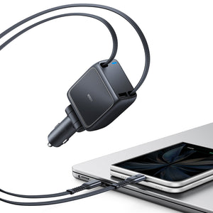 Chargeur rétractable Xtend 100 W avec deux câbles - Noir
