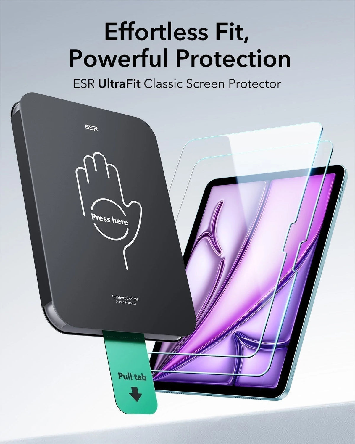 iPad Air 13“ (2025) Magnetische Rebound Tastatur Hülle 360 Schutz Paper Feel Bündel - DE Layout -Schwarz ESR ESR