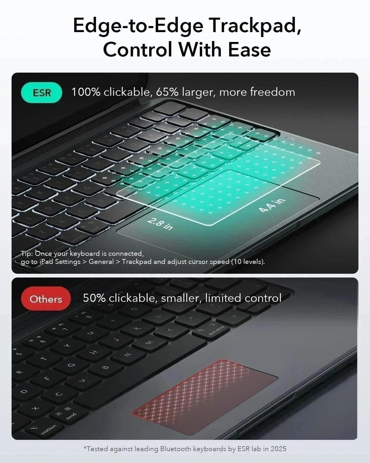 iPad Air 10,9"(4./5. Gen) Shift Tastaturhülle (abnehmbar)  - DE Layout - Dark Gray ESR ESR