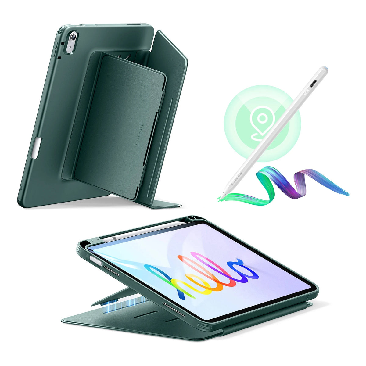 iPad 10th Gen Bundle Flip Magnetic Case with Geo Digital Pencil - Green ESR ESR