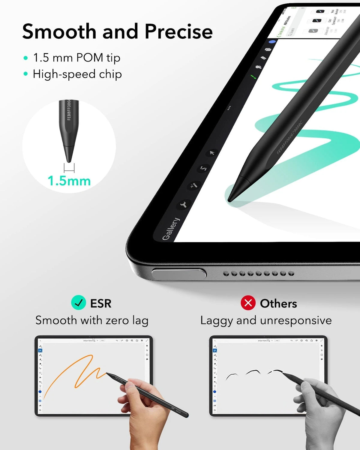 iPad 11. Gen Flex Tastaturhülle (abnehmbar) mit Geo Pencil Bundle - DE-Layout Dunkelgrau mit Schwarz Pencil ESR ESR