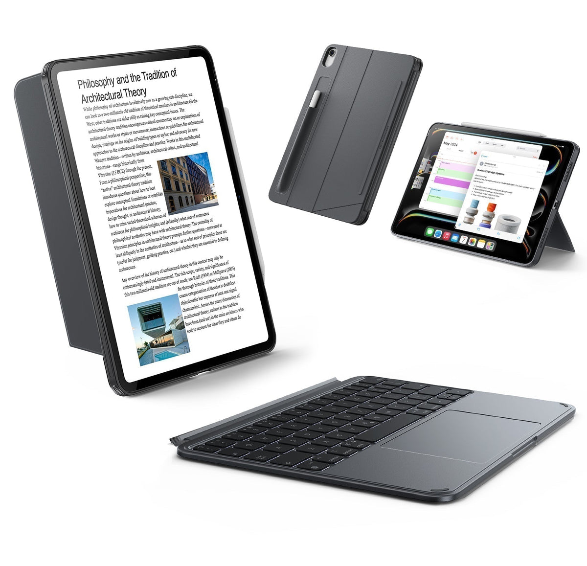 iPad Air 10,9"(4./5. Gen) Shift Tastaturhülle (abnehmbar)  - DE Layout - Dark Gray ESR ESR