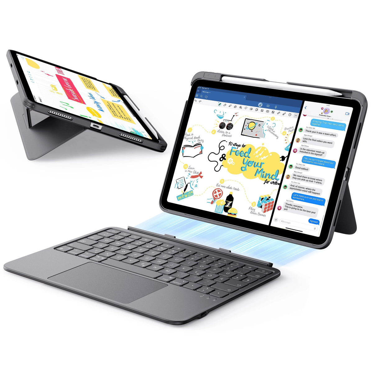iPad 10. Gen Flexible Tastaturhülle (abnehmbar) - US Layout-Dark Gray ESR ESR