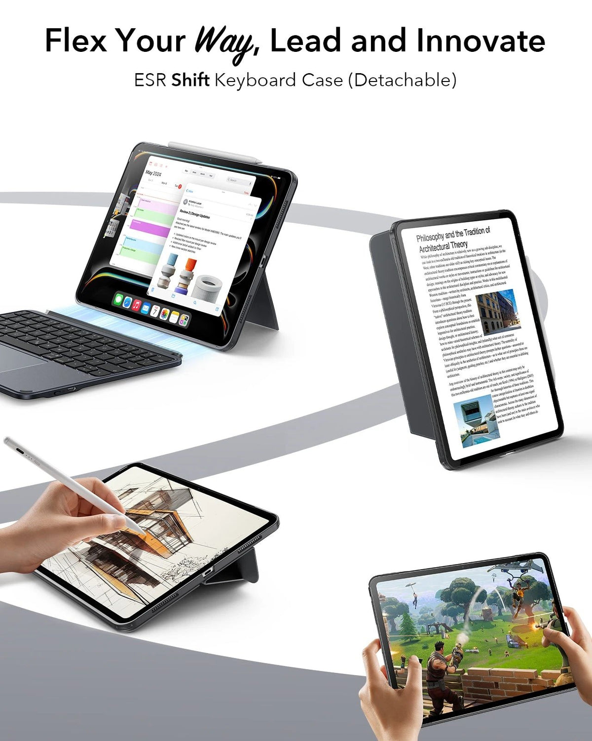 iPad Air 10.9" (5th/4th Gen) Shift Keyboard Case (Detachable) -US Layout-Purple ESR ESR