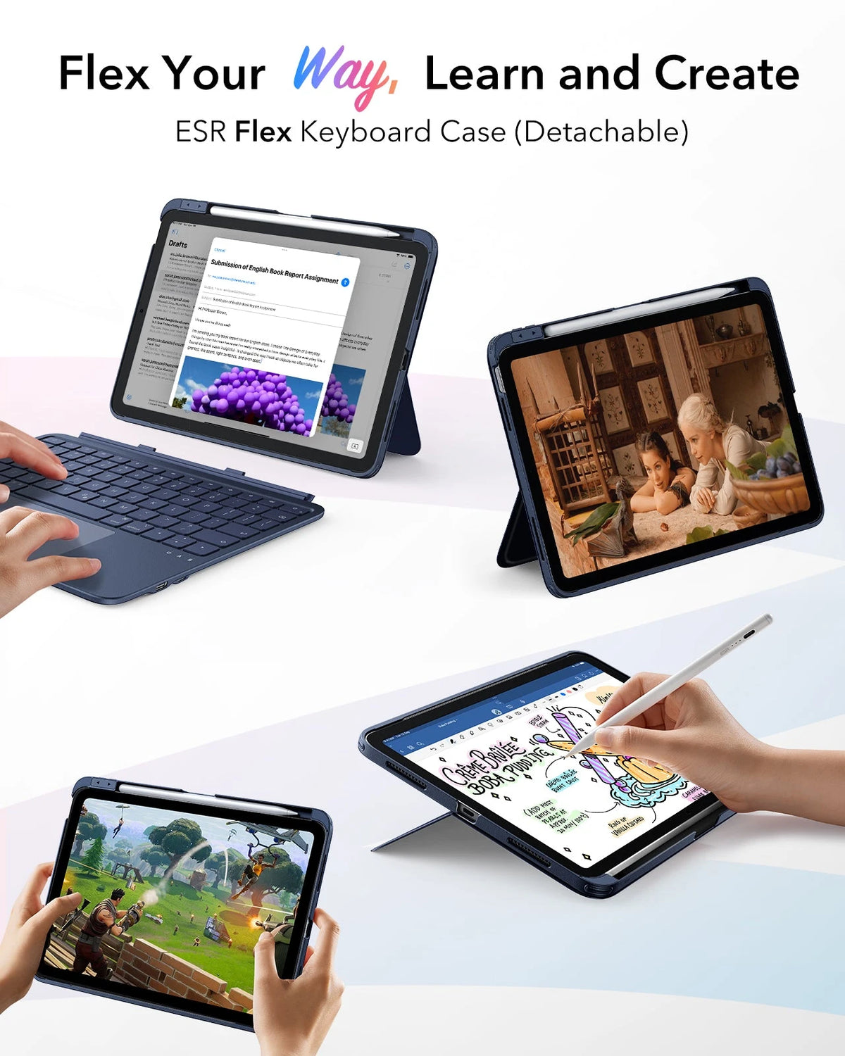 ipad air 11 inch flex keyboard case with detachable