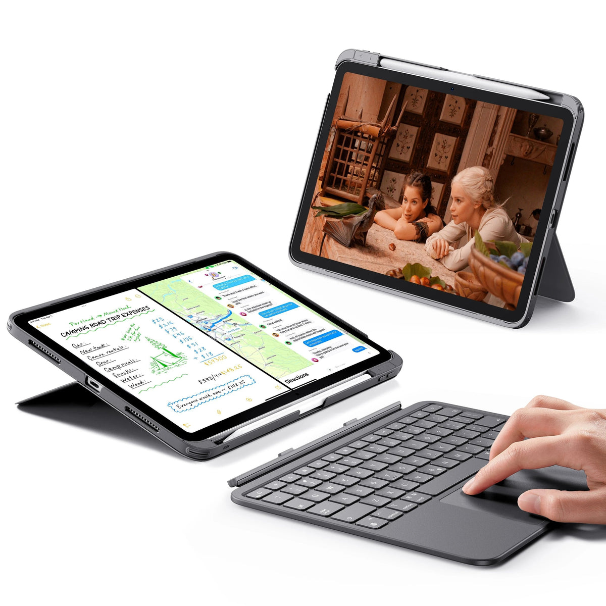 iPad Air 10,9" (5./4. Gen) Flexible Tastaturhülle (abnehmbar) - DE Layout -Dark Gray ESR ESR