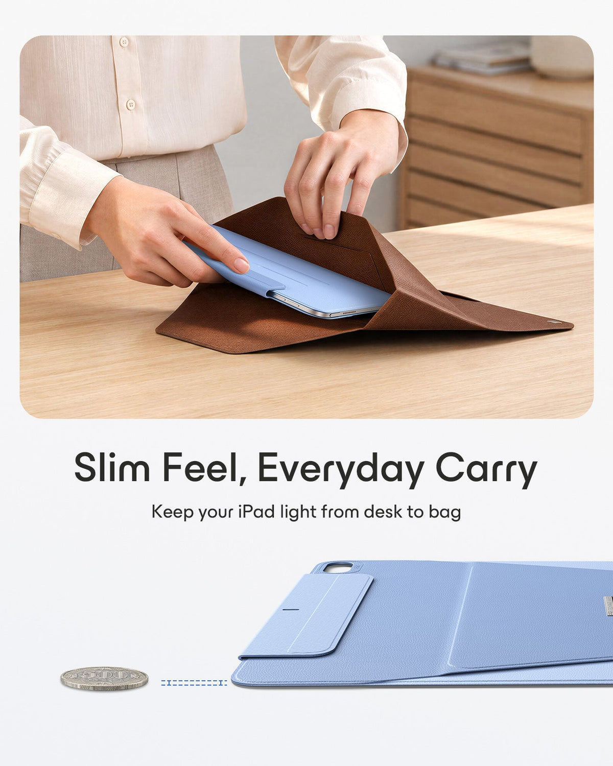 iPad Air 11" (M4) 2026 AirStance Magnetic Case Ultimate Protection Bundle - Sky Blue ESR ESR