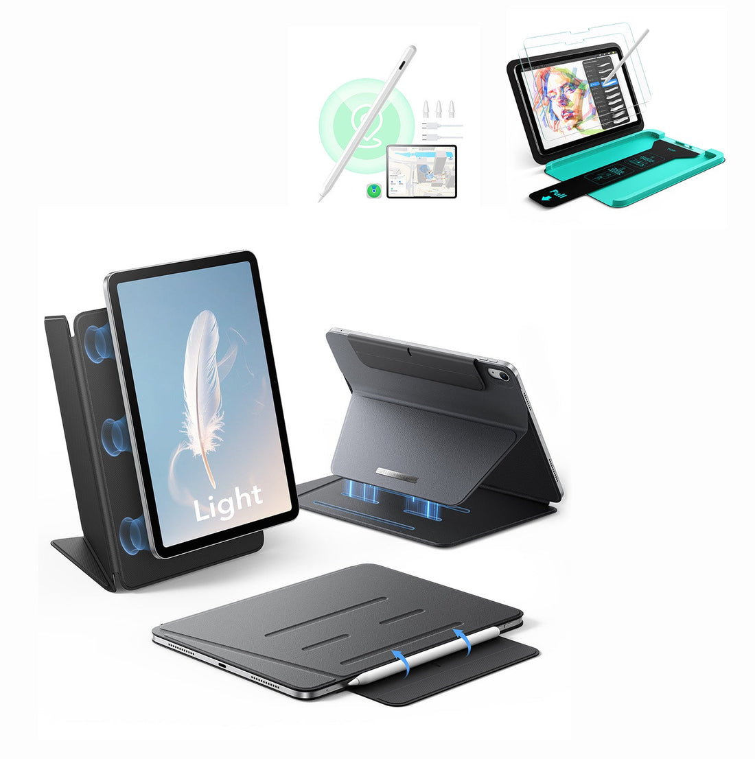 iPad Air 11" (M4) 2026 AirStance Magnetic Creator Bundle - Black ESR ESR
