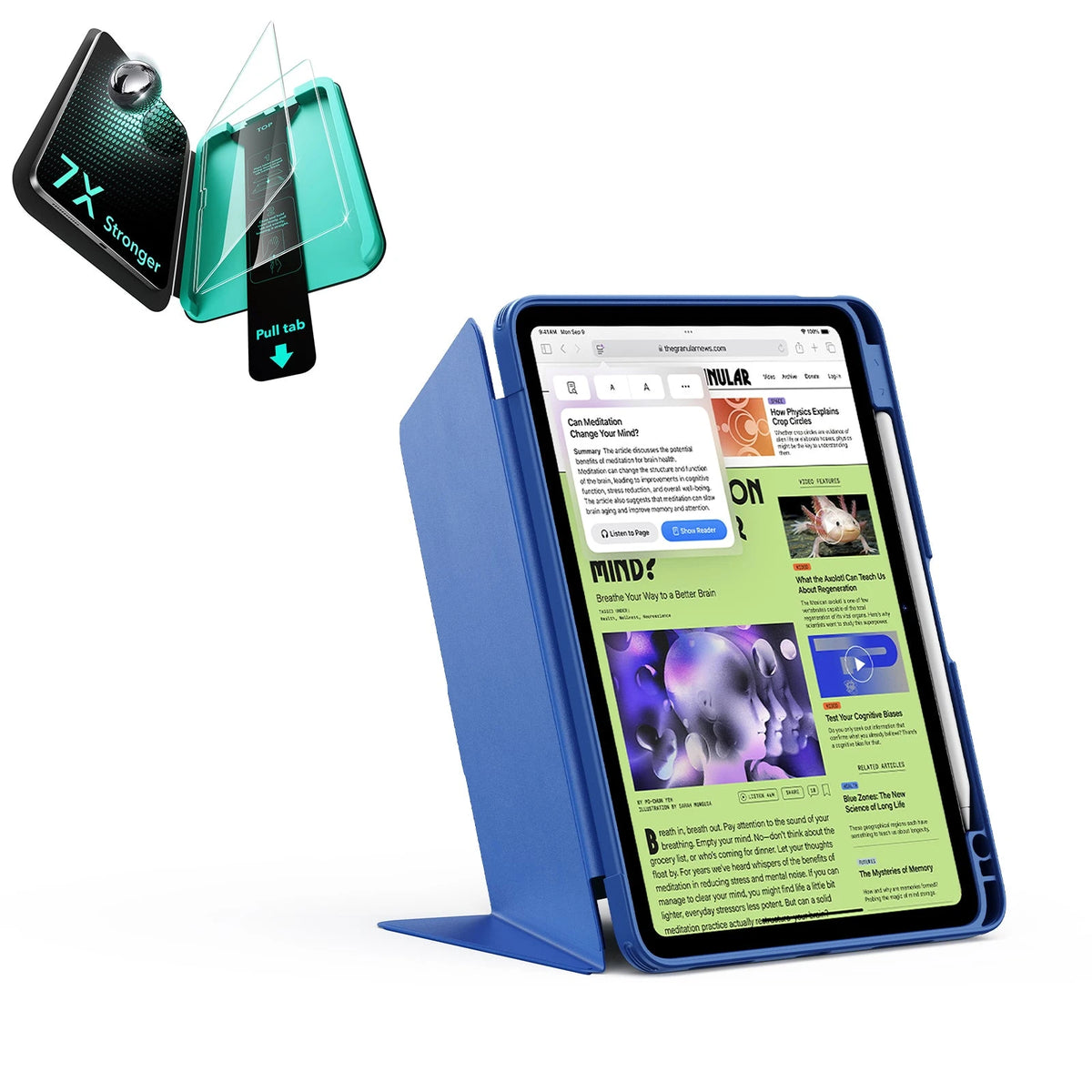 iPad Air 11" (M4) 2026 Bundle Flip Magnetic Case with Pencil Holder & Armorite® Protection - Navy Blue ESR ESR