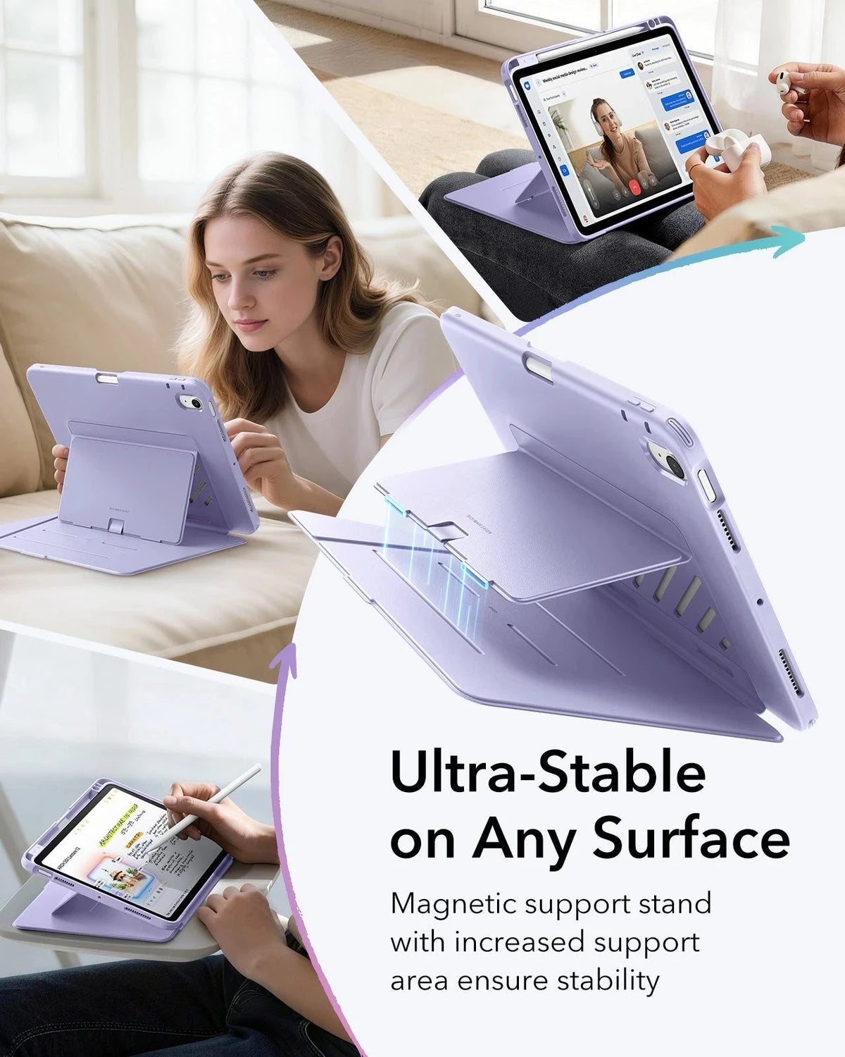 iPad Air 11" (M4) 2026 Flip Magnetic Case with Pencil Holder - Light Purple ESR ESR