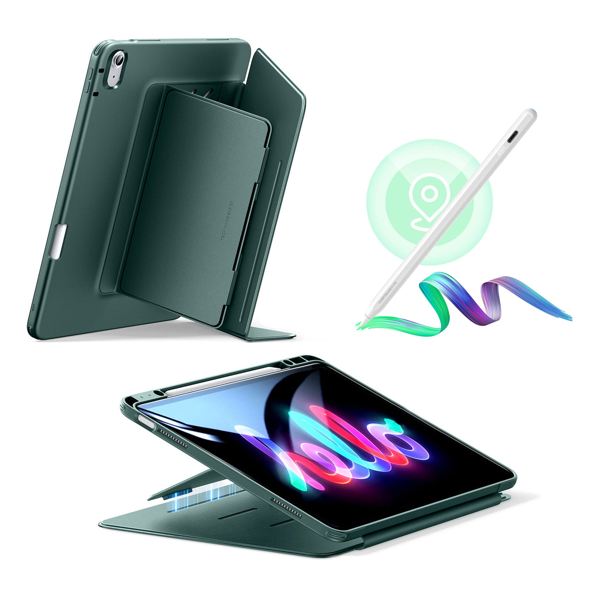 iPad Air 13" (M2) 2024 Bundle Flip Magnetic Case with Geo Digital Pencil - Green ESR ESR