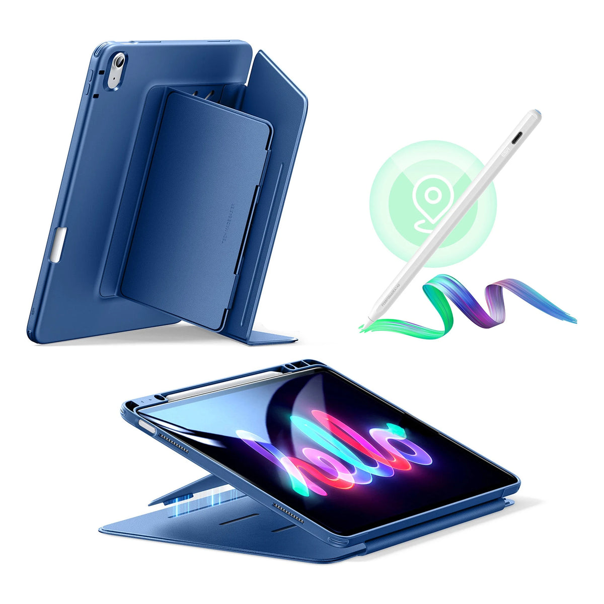 iPad Air 13" (M2) 2024 Bundle Flip Magnetic Case with Geo Digital Pencil- Navy Blue ESR ESR