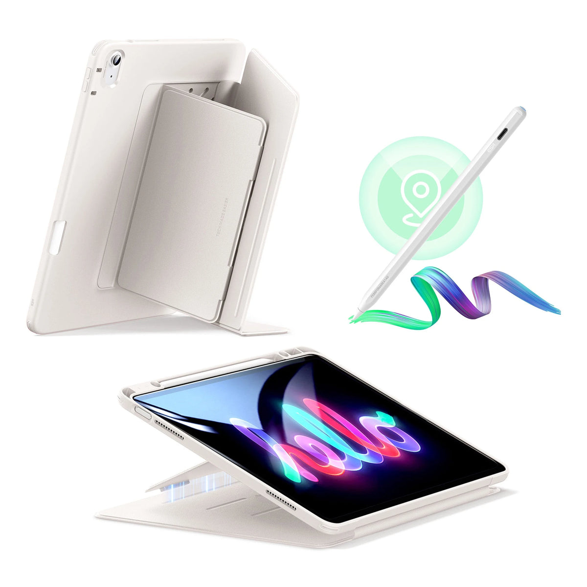 iPad Air 13" (M2) 2024 Bundle Flip Magnetic Case with Geo Digital Pencil - Starlight ESR ESR